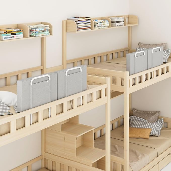 Bed Rail Bumpers for Toddlers, for Elderly Adults Safety, Bed Side Guard Rails for Kids, Twin，Queen & King Full Size Beds（Gray, 2 Packs）