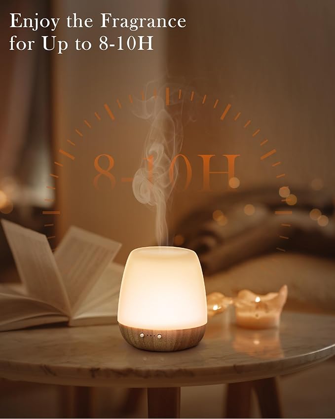Glass Essential Oil Diffuser, 180ml Ultrasonic Aroma Diffuser for Essential Oil Large Room, Auto-Off Timer & Night Light with 7 Mood Lights, Quiet, Air Diffusers for Home Bedroom Office, Gift Idea