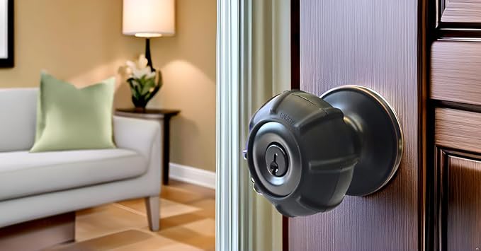 Enjoy Cover - 2 Pack Silicone Door knob Grips Maximum Grip Nonslip Arthritis & Senior Living Aids Grippy Easy Open Fits All Door Knob Universal Size Decorative (Black)