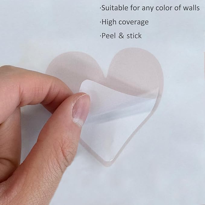 Boho Wall Decal for Girls Bedroom 72 PCS, Boho Heart Wall Stickers Peel and Stick for Nursery Kids Room Décor, Removable Wall Decals Vinyl Murals DIY Cute Decorations (12 Sheets)