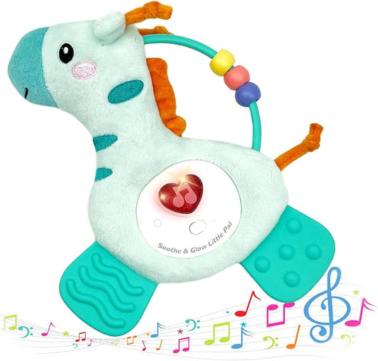Baby Musical Activity Soft Toys with Sound & Light, Sensory Toys for Infant Developmental with Teether, Rattle and Textures, Soft Plush Toy for Newborn Gift 6 to 12 Months (Giraffe)