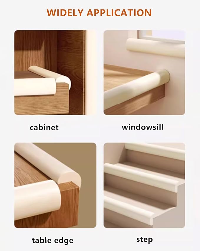 Baby Proof Edge Corner Protector, 16.4FT 0.47''Th L-Shape Furniture Corner & Edge Safety Bumpers with 10 Corners, Pre-Taped, Soft NBR Rubber Foam Desk Edge Cushion Wall Corner Protector (Grey)