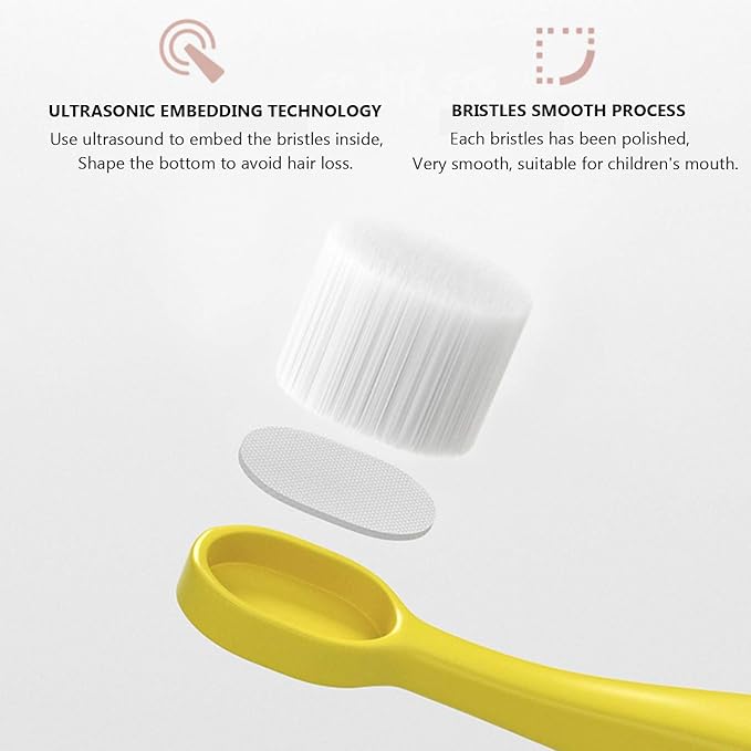 EasyHonor Baby Toothbrush for Age 1-3 Years Old, Extra Soft Toothbrush with 10000 Floss Bristle for Toddler Gum Care. (4Pcs)