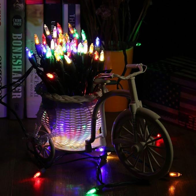 Brizled 4 Pack Color Christmas Lights, 33ft 100 LED Christmas String Lights, 120V UL Certified Multicolor Xmas Tree Light Plugin Mini Xmas Light for Indoor Outdoor Tree Party Home Wedding Decorations