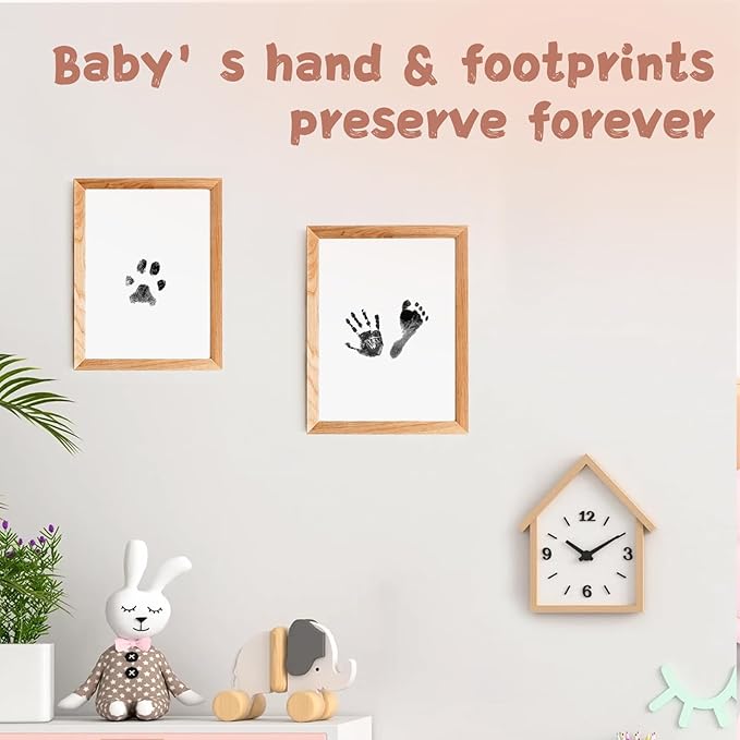Inkless Baby Hand and Footprint Kit,Clean-Touch Ink Pad Kit,Safe No Mess Printing Infant Hand Foot Stamp,1 Pack Newborn Inkless Print Pads Best Keepsake or Gifts for Family