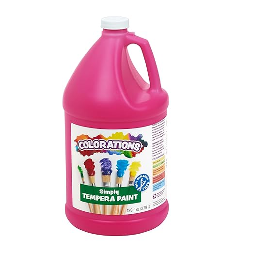 Colorations Paraben-Free Tempera Paint for Kids - 1 Gallon, Vibrant Magenta. Non-Toxic and Made in the USA, Classroom Must Haves, Bulk Arts and Crafts Supplies