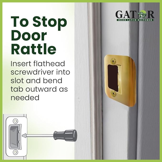 Gator Door Latch Restorer - Strike Plate (Bright Brass)