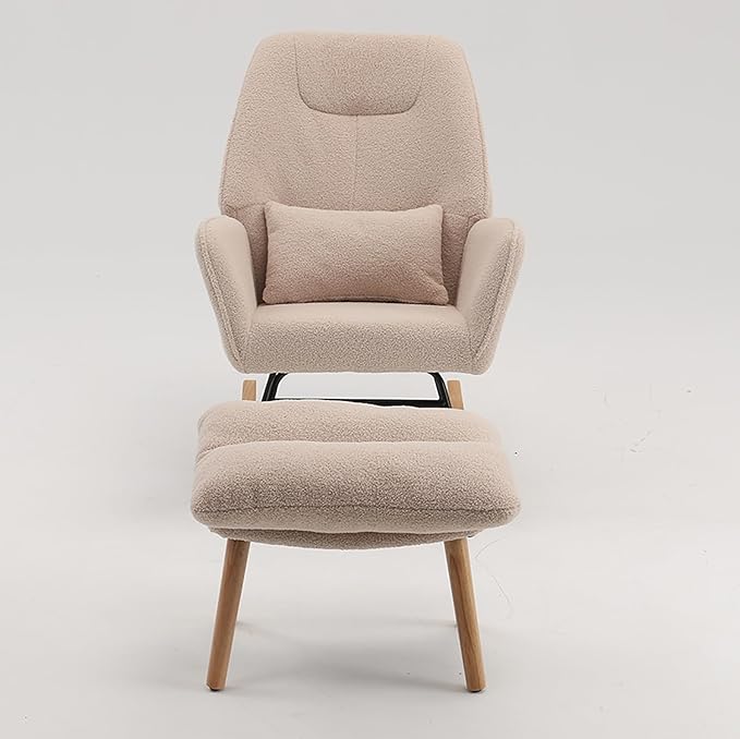 Boucle Accent Chair, Teddy Fabric Home Office Desk Chair No Wheels, Sherpa Furry Modern Dinging Chair, Living Room Bedroom Arm Chair, Girls Vanity Chair, Golden Finished, Light Camel