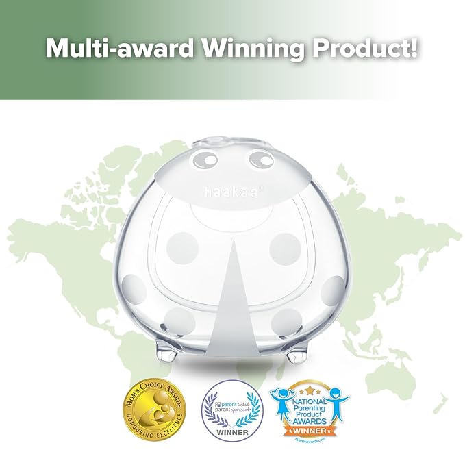 haakaa Ladybug Silicone Breast Milk Collector - Wearable Breast Shells Nursing Cups for Large Milk Supply, Reusable, Extra-Soft & Skin-Friendly (150ml, 2PCS)