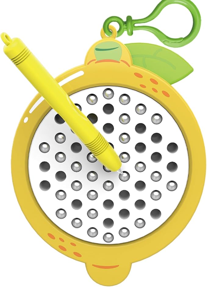 1pcs Lemon Magnetic Drawing Board for Kids & Toddlers with Beads and Magnet Stylus Pen - Magnetic Travel Toy for Airplane & Car Ride Activities for Kids