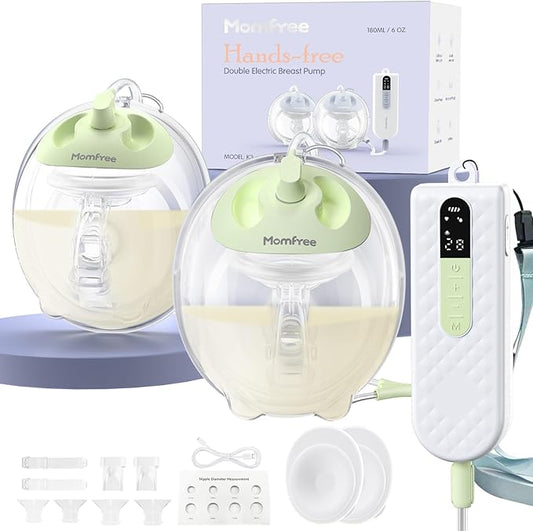 Hands Free Breast Pump K3,Portable Breastfeeding Pumps with Modes & 9 Levels,3 Fine-Tuned Rhythms,Leak-Proof & Low Noise Double Seal Flange 15-24mm