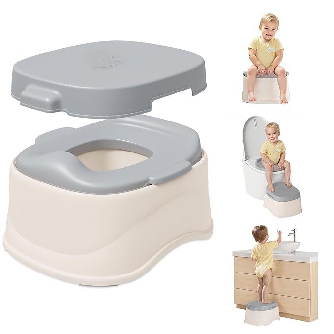 3-in-1 Potty Training Toilet, Potty Training Seat with Steps Ladder, Detachable Toilet for Toddlers - Perfect for Boys and Girls