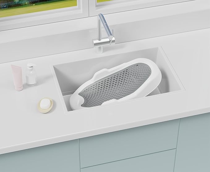 Foldable Baby Bathtub Support, Ideal for Babies Less Than 6 Months Old, Soft Support for Use on The Counter, Sink or Bathtub
