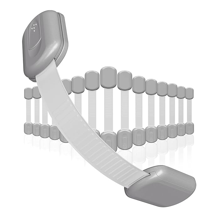 Baby Proofing Child Safety Locks (16 Pack) by Skyla Homes - The Safest, Quickest and Easiest 3M Adhesive Cabinet Latches, No Screws & Magnets, Multi-Purpose for Furniture, Kitchen, Ovens, Toilet Seats
