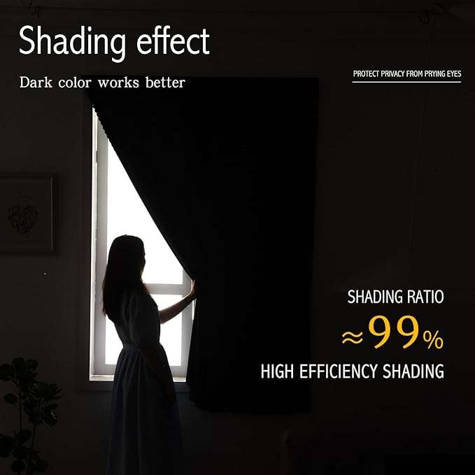 Blackout Curtains for Bedroom Stick On Curtains Window Shades Pull Down Blackout Window Cover No Drillng Self Adhesive Curtains No Rod Small Curtain, 35" W X 71" L, Dark Green, 1 Panel