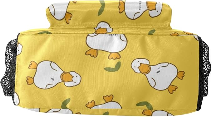 Cartoon Duck Yellow Custom Kids Backpack 16.5 Inch for Boy Girl, Personalized Waterproof Child School Travel Bag with Name, 16.5’’ X 12.2’’ X 5.9’’