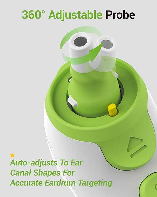 Ear Thermometer with Heated Probe, High Accuracy Thermometer for Kids, Adults and Babies with 32 Memory Recall, Mute and Night Light, Includes 21 Disposable Probe Covers, Storage Box,