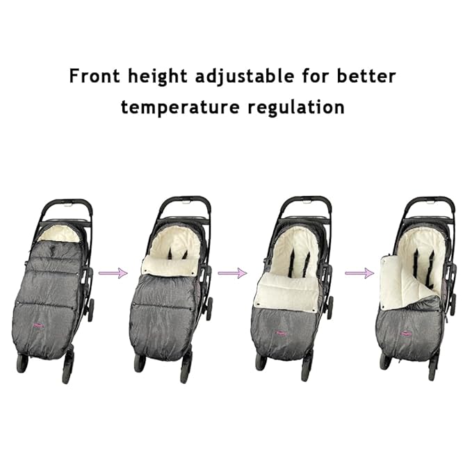 Funlife Anti-Kick Waterproof High Performance Winter Stroller Footmuff Fits All Travel Gear,Front Piece Height Adjustable and Removable,M6-4T