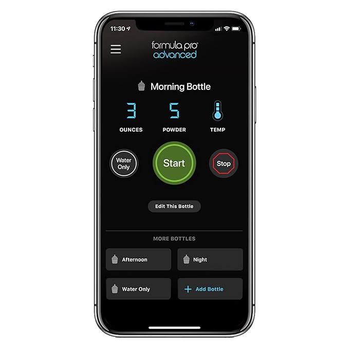 Baby Brezza Formula Pro Advanced WiFi Formula Dispenser - Automatically Mix a Warm Formula Bottle From Your Phone Instantly – Easily Make Bottle With Automatic Powder Blending Machine, Black