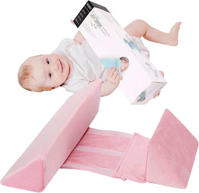 Baby Side Sleeper Weddge Breathable Pillow, Removable and Washable Breathable Bedding Set Bedding for Back, Stomach or Side Sleepers