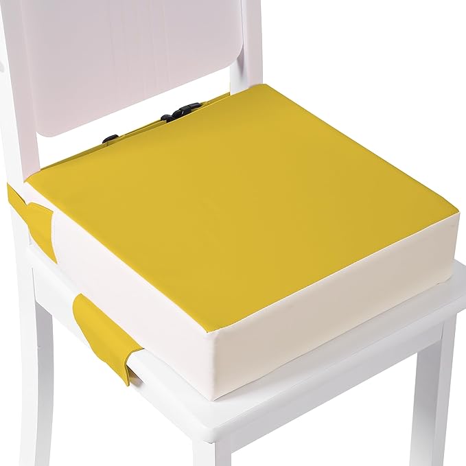 Booster Seat for Kitchen Chair with Adjustable Straps, Toddler Booster Seats for Dining Table Portable for Travel Camping Eating, Booster Cushion for Table for Baby Child Infant Kid Boy Girl