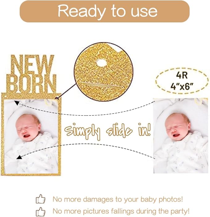 First Birthday Photo Banner Monthly Milestone Photograph Bunting Garland with First Birthday Cake Topper High Chair Banner 1st Birth Decorations