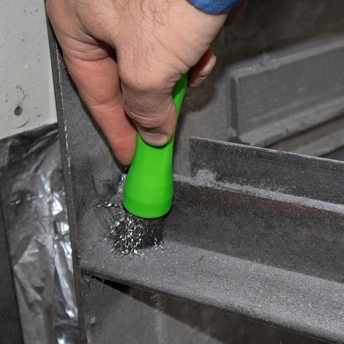 BrushAll® Wire Hand Brush with Ergonomic Handle and Tightly Packed Bristles for Kitchen, Garage, Indoor, Outdoor (Stainless Steel) Patent Pending