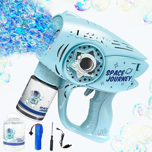Automatic Gatlin Bubble Gun，Rocket Launcher Bubble Machine Gun，Thousands of Bubbles Per Minute, Suitable for Kids, Adults, Party Favors for Girl Boy (TK-Blue)