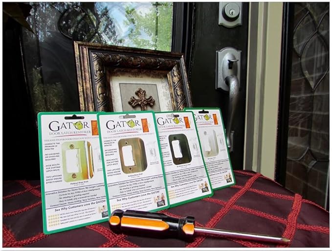 Gator Door Latch Restorer - Strike Plate (Antique Brass)