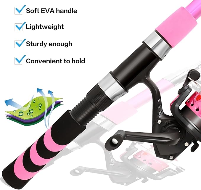 Collapsible Telescopic Fishing Rod and Reel Combo Push Button Small Fishing Pole Kit Beginner Youth Boys Fishing Starter Set Tackle