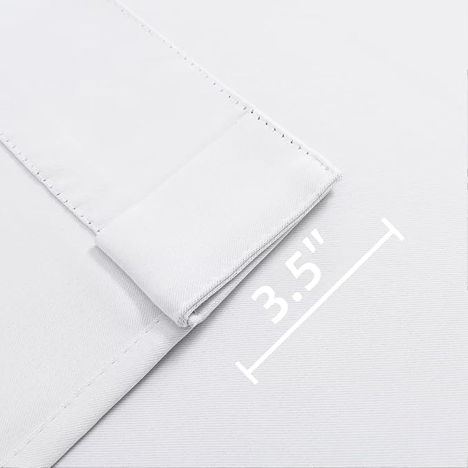 Joydeco 96 Inch 60% Blackout White Curtains 2 Panels, Elegant Semi Sheer Curtains for Bedroom, Thermal Insulated Black Out Drapes for Living Room, Rod Pocket Back Tab Drapes(W52 x L96 Inch,Pure White)