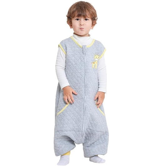 Baby Toddler Sleep Sack with Feet 2.5 TOG Winter, Wearable Blanket with Legs, Toddler Sleeping Sack Long Sleeve (Giraffe, 2T-3T)