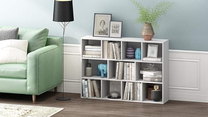 Furinno Luder Bookcase / Book / Storage , 11-Cube, White