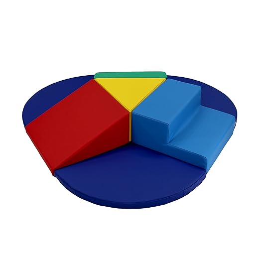 Factory Direct Partners 13800-AS SoftScape Toddler Playtime Junction 360 Climber Plus Side Pads, Indoor Active Play Structure for Toddlers and Kids; Safe Soft Foam (7-Piece) - Assorted