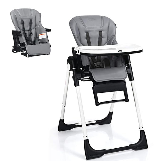 INFANS 4 in 1 High Chair–Booster Seat, Convertible Highchair w/Adjustable Height and Recline,Removable Tray,DetachableCushion, Installation-Free,Simple Fold for Baby, Infant& Toddler