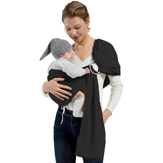 Baby Wrap Ring Sling 7-35 lbs, Baby Sling Carrier for Newborn, Toddler, Infant Holder, Lightweight Baby Carrier Wraps, Black