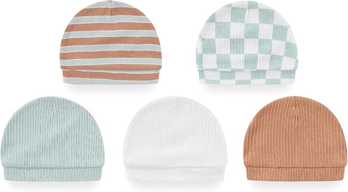 Baby Hat and Mittens Set Cotton Newborn Baby Hats Caps for Boys and Girls, 0-6 Months