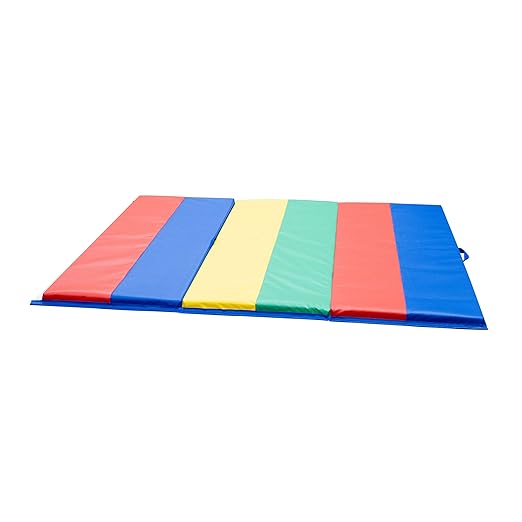 Children's Factory Rainbow Folding Gym Mat, 4' x 6', CF321-145, Toddler and Baby Preschool Activity Floor Mat, Kids Soft Play Equipment for Playroom