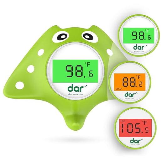 Baby Bath Thermometer, Digital Water Temperature Thermometer with 3 Color Backlit and Temperature Warning, Safety Bath Tube Thermometers Floating Toy for Infant, Toddler