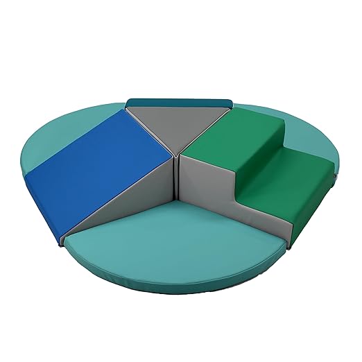 FDP SoftScape Toddler Playtime Junction 360 Climber Plus Side Pads, Indoor Active Play Structure for Toddlers and Kids; Safe Soft Foam for Crawling, Climbing, Sliding (7-Pc) - Contemporary, 13800-CT