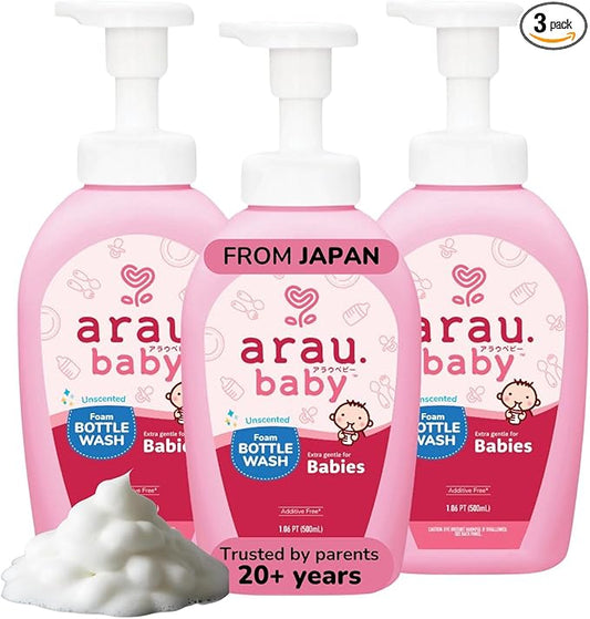 Foam Bottle Wash - Gentle Cleansing Soap for Bottles, Pacifiers, Toys, Dirty Surfaces, Foam Dish Soap, Plant Based, Safe for Baby, Trusted Baby Care Brand (16.9 fl oz - Pack of 3)