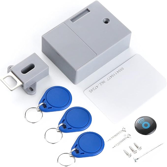 Battery IC Card Sensor Digital Cabinet Lock Drawer Lock File Cabinet Smart Lock DIY Keyless Cabinet Drawer Lock Without Perforate Hole for Drawers, Cabinet, Doors, Wardrobe