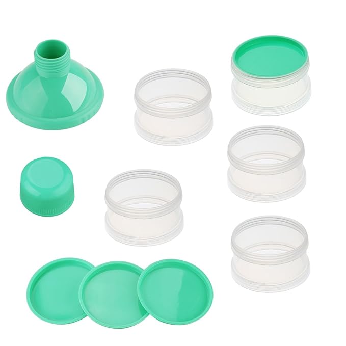 Accmor Formula Dispenser On The Go, 5 Compartments Stackable Formula Container for Travel, Baby Milk Powder Kids Snack Container, BPA Free