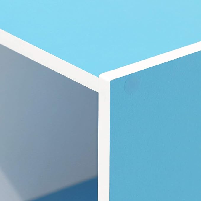 Furinno Luder Bookcase / Book / Storage , 11-Cube, White/Light Blue