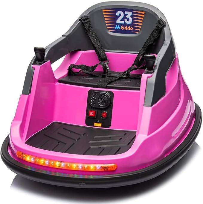 12V Kids Bumper Car, Electric Baby Bumper Car for Toddlers with Remote Control, 3 Speeds - Pink