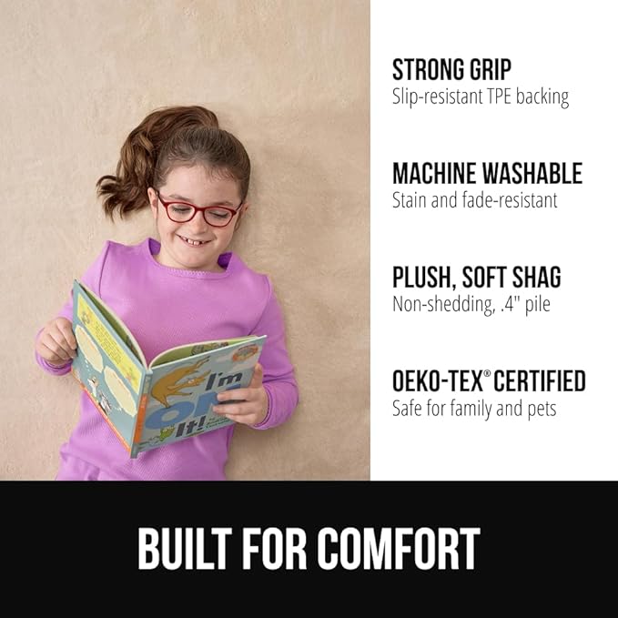 GORILLA GRIP Ultra Soft Washable Area Rug, Stain and Slip Resistant Plush Thick Carpet for Bedroom Living Room, No Shed Floor Rugs, Pet Friendly, Dorm Essentials, Kids Nursery Home Decor, 2x3, Ivory