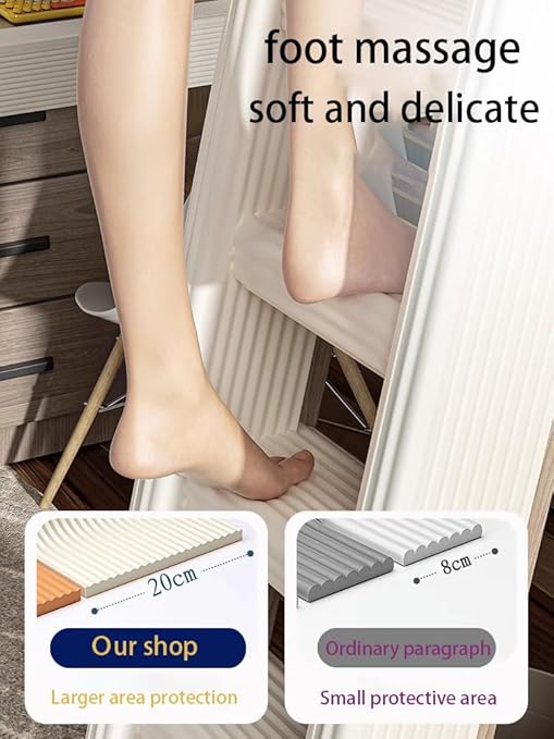 Bunk Bed Ladder Pads,Traction Treads for Stair Steps,Self-Adhesive Bunk Bed Ladder Cover Foam Padding,Soft Extra-Wide Edge Protector,Furniture 6.5 Ft Gray