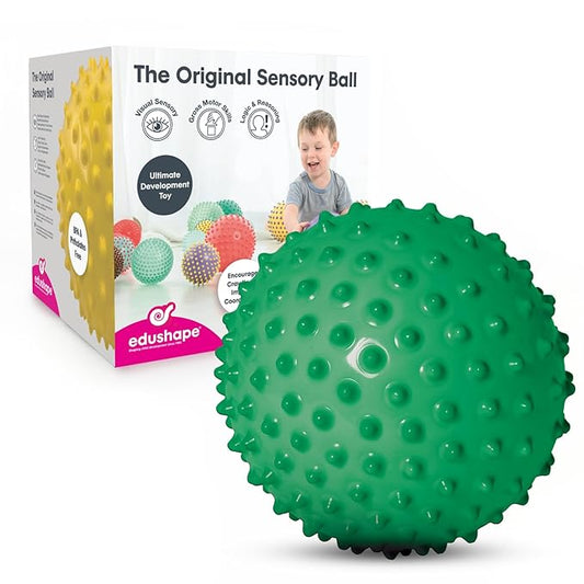 Edushape Original Sensory Ball for Baby - 7" Green Color Ball Enhances Gross Motor Skills for Kids 6 Months & Up