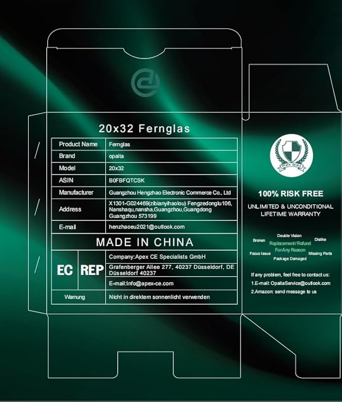 Compact Binoculars for Adults High Powered - OPAITA 20x32 Small Binoculars for Adults Kids with Low Light Vision for Hunting Cruise Ship Travel Concert Hiking Light Green