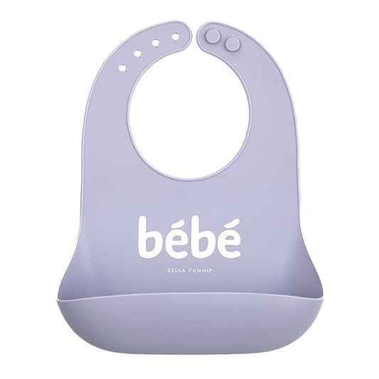 Bella Tunno Baby Bib for Eating, Waterproof Silicone Bib with Large Food Catcher, Adjustable Fit for Babies 4-12 months & Toddlers 1-3 Years, Boys & Girls, Bebe